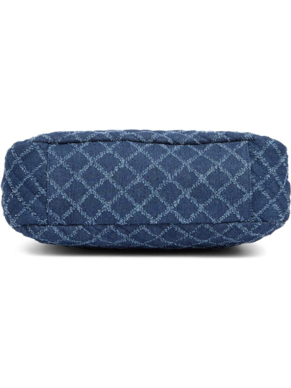 Kurt Geiger Brixton Large Blue Denim Quilted Hobo Bag Purse Chain Strap Lock NWT - Picture 4 of 5